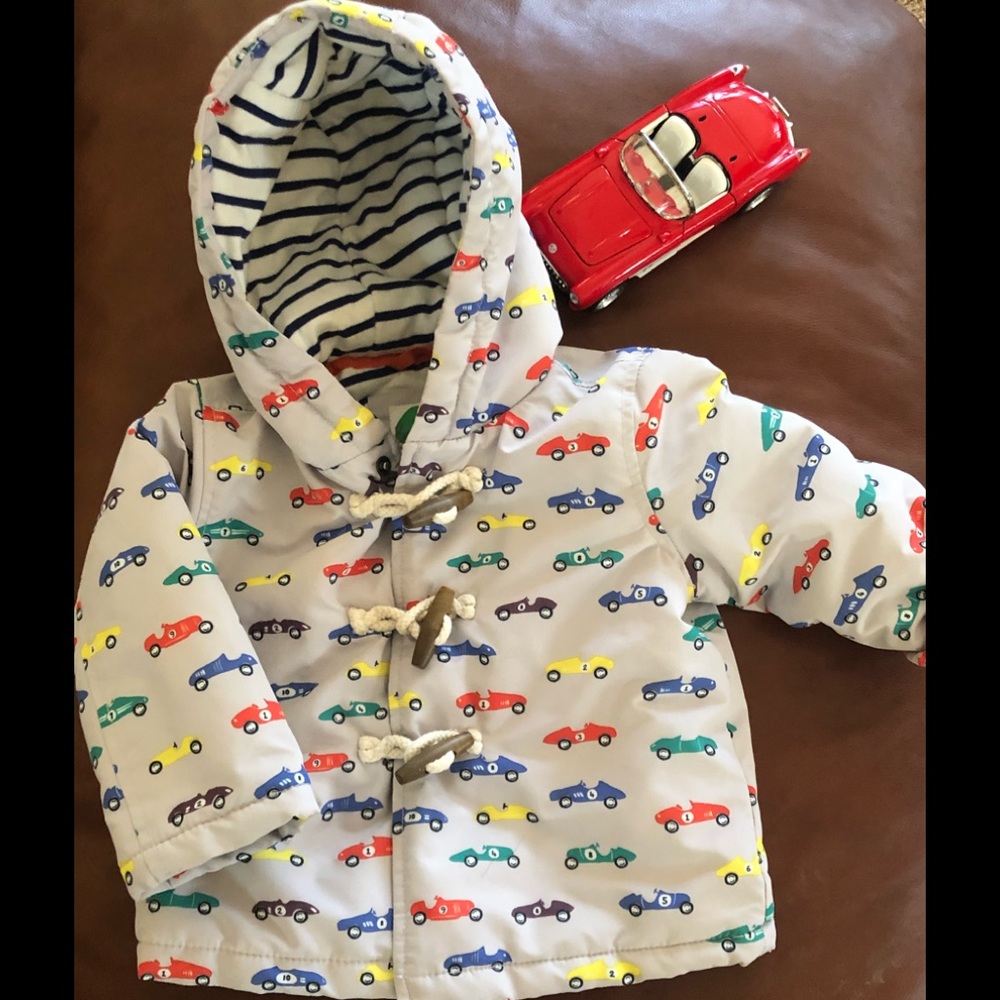 Baby Boden race car coat 12-18 months